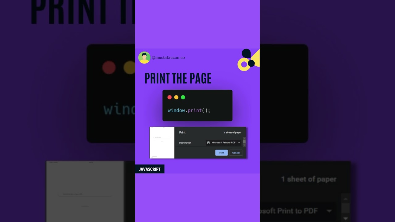 Javascript, Print The Page #javascript #shorts