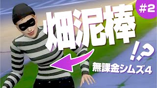 シムズ４でも泥棒は警察に即通報だ！ 【 The Sims 4 実況 | 無課金シムズ４の農業８人がかりで100万円稼ぐ | Scenarios | Making Money 】＃2