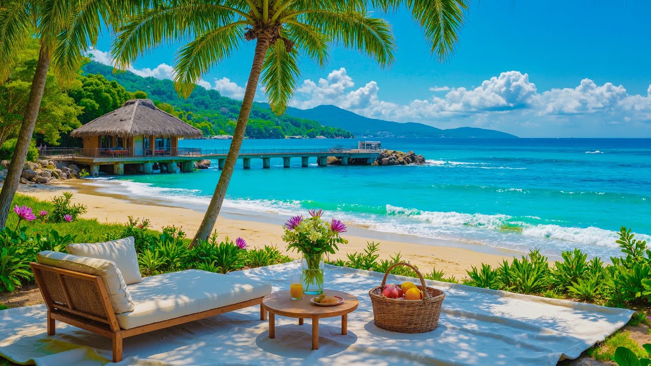 Positive Jazz for Outdoor Camping – Seaside with Peaceful Waves and Smooth Bossa Nova