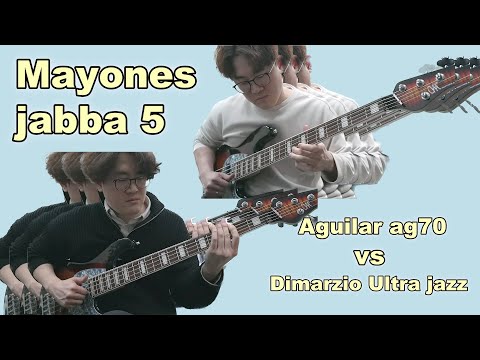 Mayones jabba5 pickup comparison! Aguilar AG5 j70 vs Dimarzio Ultra jazz5