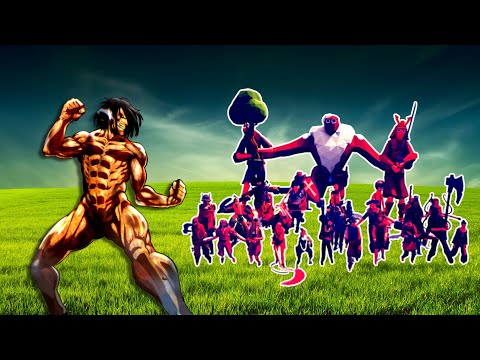 Attack On Titan - Eren Yeager Vs Every Faction In TABS | Totally Accurate Battle Simulator