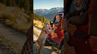 Brave Old Man Saves Lynx 🦁#animals #dogs# rescue