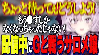 【ＧVSお嬢様】アニメ同時視聴中に現れた巨大ゴキブリと戦うサロメお嬢様【にじさんじ切り抜き/壱百満天原サロメ】