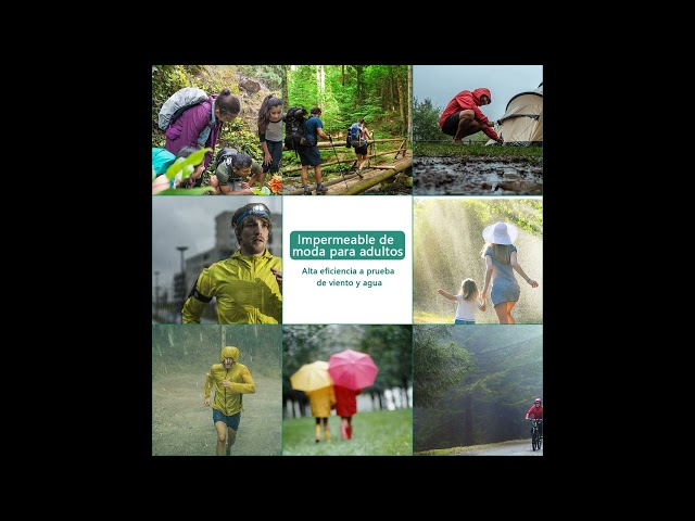 Vídeo relacionado con Vicloon Chubasqueros Impermeable, 2 de Paquete Poncho de Lluvia Impermeable Reutilizable con Capucha y Mangas, Unisex EVA Poncho para Viajes, Excursionismo y Exteriores (D-blanco-2pcs)