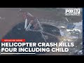 A private helicopter was caught on camera crashing into a radio tower killing four people