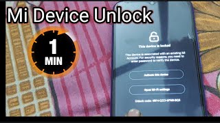 Mi Device Locked Forgot Password !! Mi Device Is Locked How To Unlock | Mi Account Remove