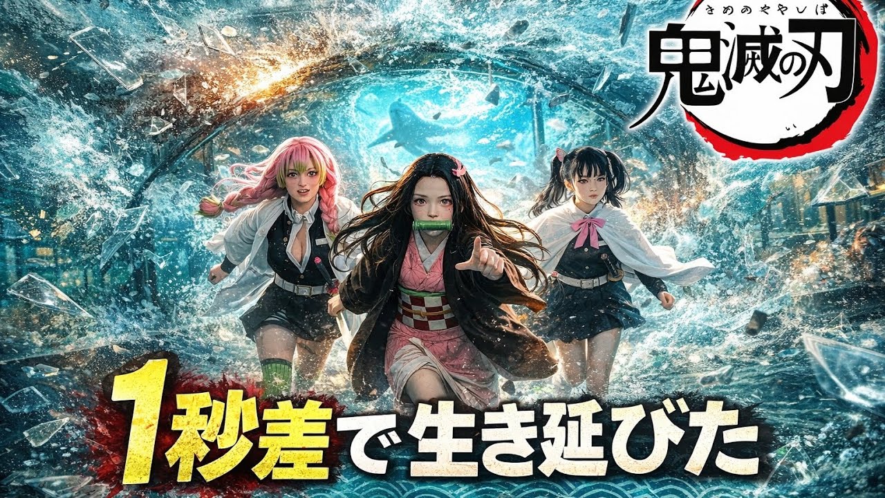 水族館崩壊…最後の1秒で生き残れるか？#anime #demonslayer #鬼滅の刃 