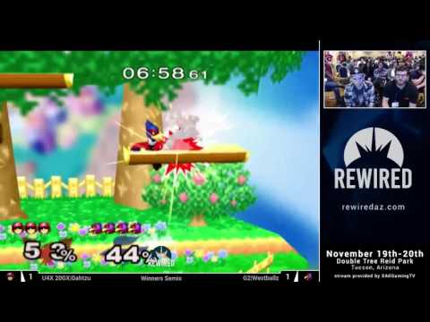 Rewired 2016 Melee Singles Winners Semis - U4X|Gahtzu (Captain Falcon) vs G2|Westballz (Falco)