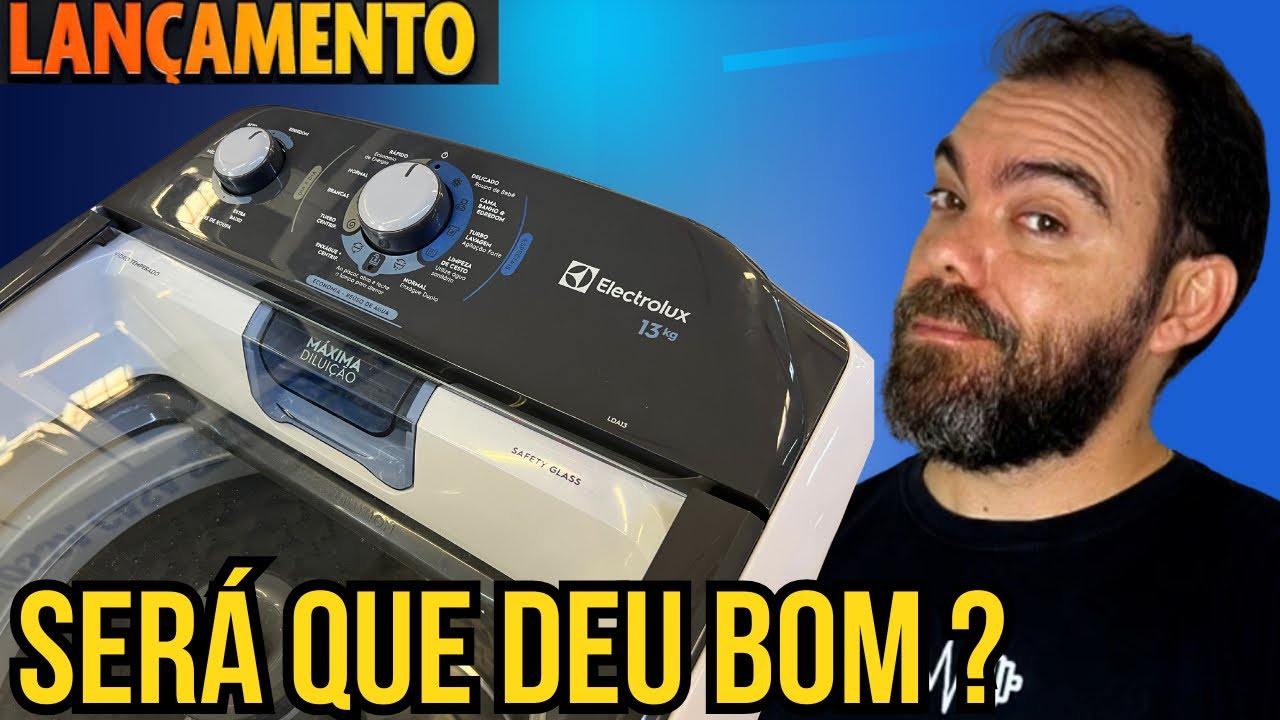 Miniatura da avaliação em vídeo de Máquina de Lavar Electrolux Efficient 13kg com Cesto Inox
