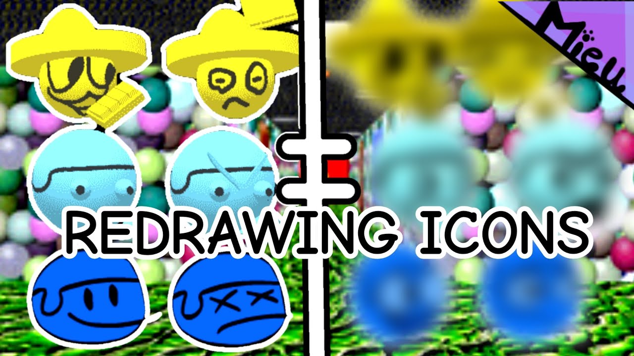 REDRAWING DAVE AND BAMBI ICONS (GOLDEN APPLE EDITION)(PART2) | fnf ibispaint x