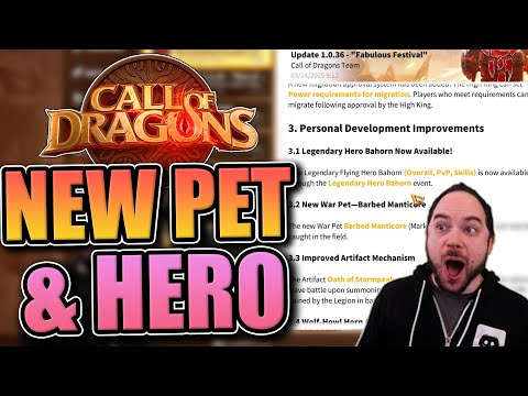 New Flying Hero & Marksman Pet! [patch note review] Call of Dragons