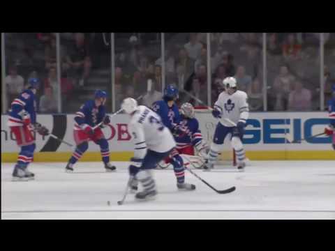 Dion Phaneuf Goal - 1st as a Leaf - Leafs 1 vs Rangers 3 - Apr 7th 2010 (HD)