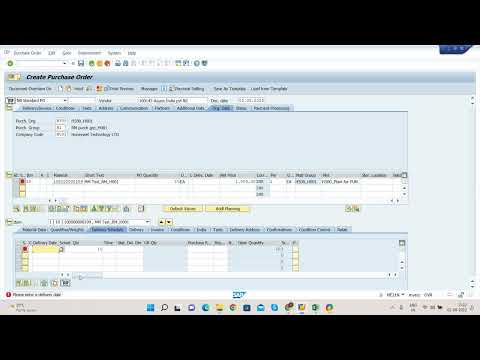 How to create Purchase Order in SAP