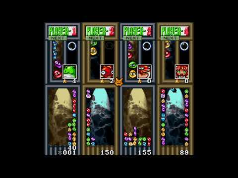 Super Puyo Puyo Tsu Remix - All 4P CPU Unique Pattern Players Fight-Out