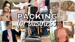 WHAT I PACKED FOR MY 5 DAY BUSINESS TRIP ✈️ (plus outfit & makeup ideas)