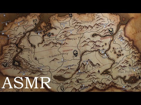 [ASMR] A Map of Skyrim | The Elder Scrolls LORE (whispers, tracing)