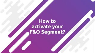 SBI Securities - How to activate your F&O Segment