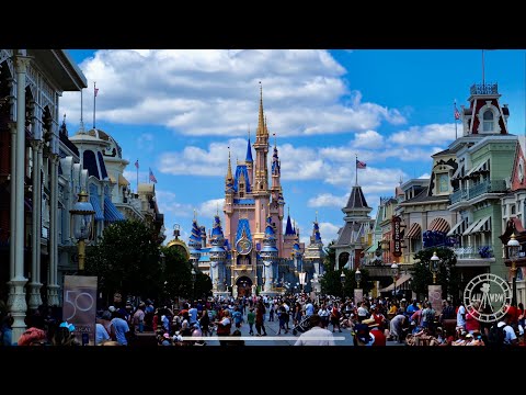 Magic Kingdom Main Street USA Long Walkthrough in 4K | Walt Disney World Orlando Florida July 2022