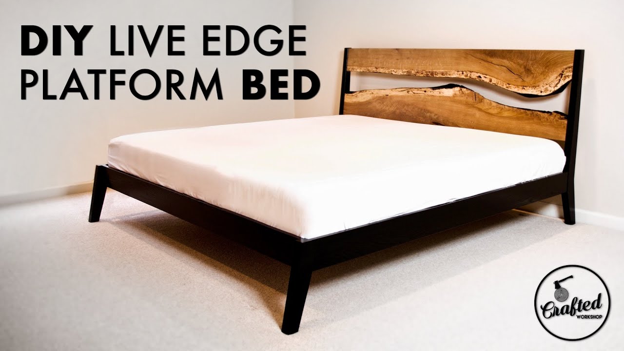 DIY Live Edge King Modern Platform Bed // How To - Woodworking