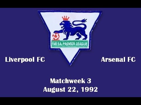 FA Premier League. Season 1992-1993. Matchweek 3. Liverpool FC - Arsenal FC - 0:2. Highlights.
