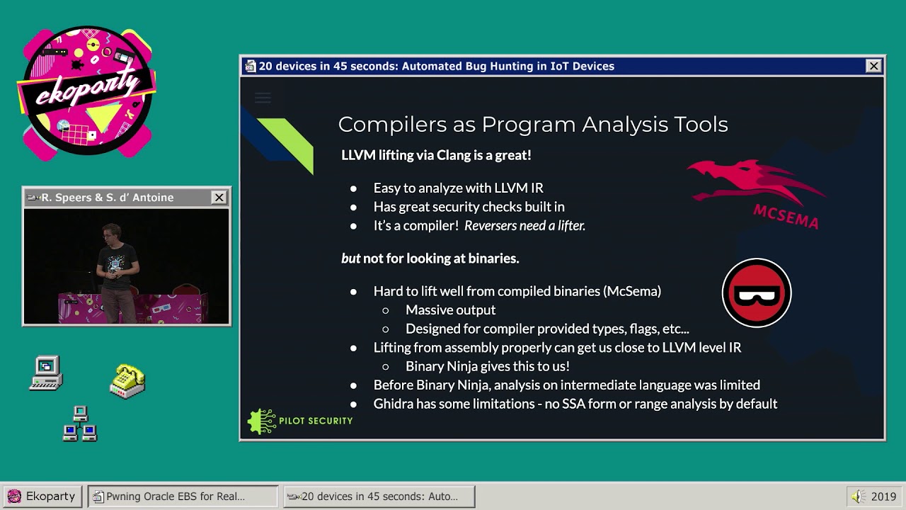 Sophia d’Antoine & Ryan Speers - Automated Bug Hunting in IoT Devices - Ekoparty 2019