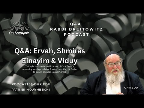 Q&A: Ervah, Shmiras Einayim & Viduy (HaRav Yitzchak Breitowitz)
