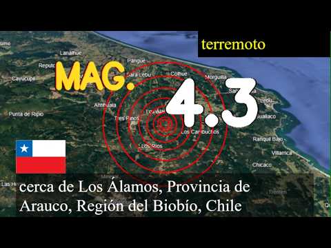 😱🚨  Terremoto cerca de Los Álamos, Provincia de Arauco, Región del Biobío, Chile actualizaciones en