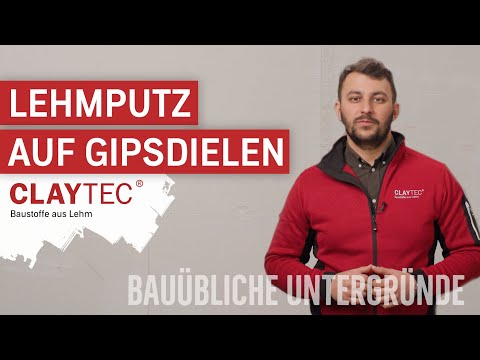 Lehmputz auf Gipsdielen - CLAYTEC Lehmbaustoffe auf bauüblichen Untergründen - Anwendungsvideo