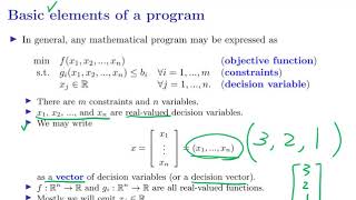 [OR1-Modeling] Lecture 2: Linear Programming #2 Elements of a mathematical program (1)
