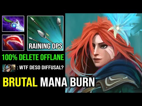 BRUTAL Mana Burn 1st Item Diffusal Raining Arrow Windranger 100% Deleted Offlane Dota 2