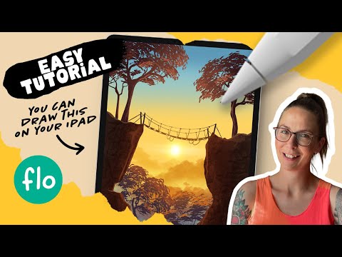 Anyone Can Draw This LANDSCAPE with a Ravine in PROCREATE