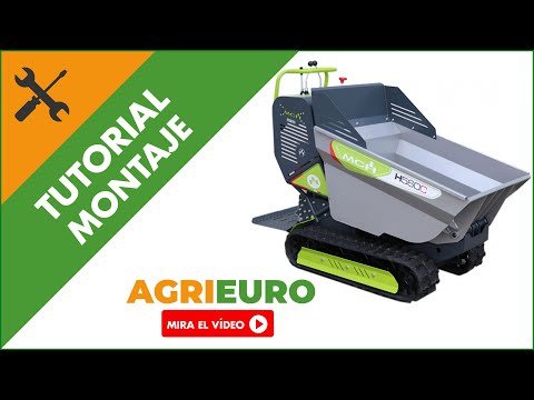 Montaje y demostración Carretilla de orugas con motor MCH H560C-GX - Caja dumper hadráulica 500 kg