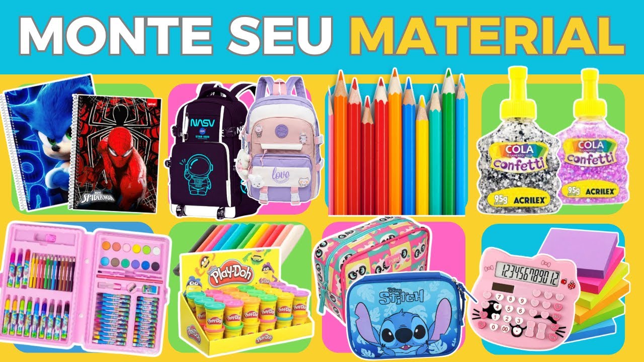📘🎨MONTE SEU MATERIAL ESCOLAR DOS SONHOS 🖍 JOGO DAS ESCOLHAS #giragiraquiz #monteseumaterial