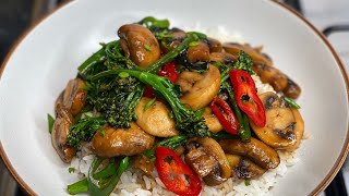 Stir-Fry Broccoli and Mushroom || Healthy Vegetarian Recipe || TERRI-ANN’S KITCHEN