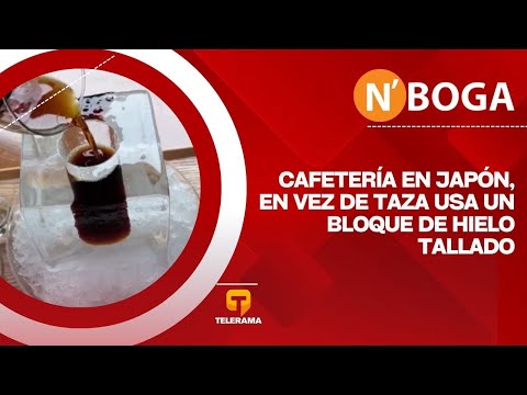 Cafetería en Japón, en vez de taza usa un bloque de hielo tallado