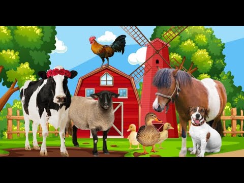 Farm animals for kids  تعليم أسماء وأصوات حيوانات المزرعة بالعربية للأطفال الصغار
