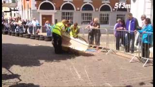 preview picture of video 'Hinckley Soap Box Derby 2012 - Green Towers accident after finish line'