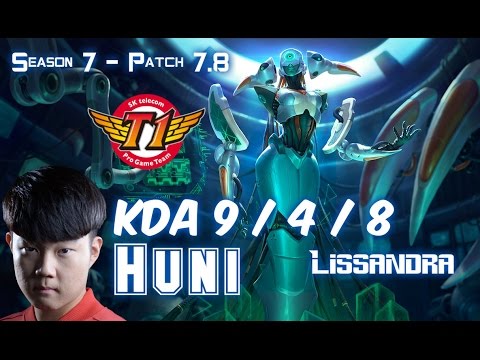 SKT T1 Huni LISSANDRA vs MALPHITE Top - Patch 7.8 KR Ranked