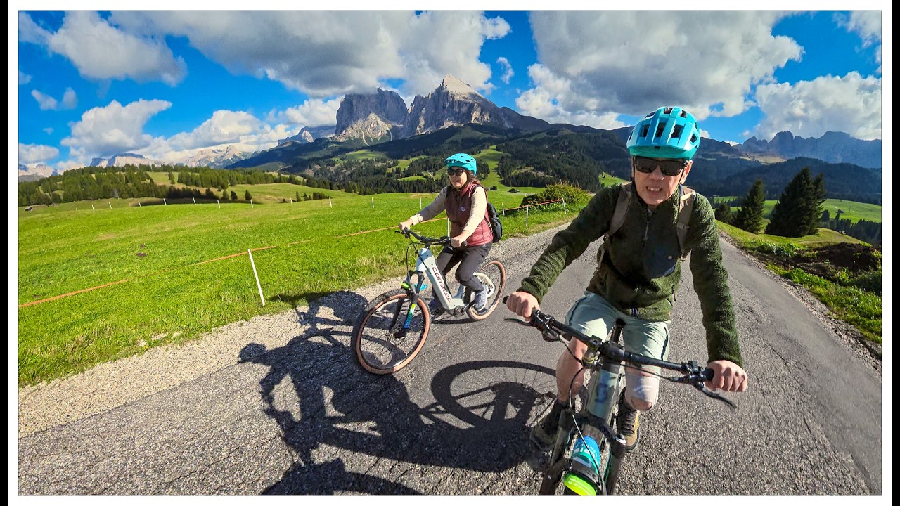 Cycling in Alpe di Siusi, Dolomites