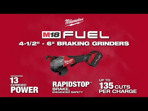 Milwaukee® M18 FUEL™ 4-1/2"-6" Braking Grinder, Paddle Switch