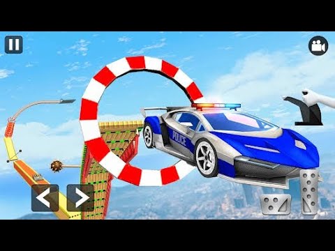 Police Car Mega Ramp Racing - Impossible Stunts Car Driving Simulator - Android GamePlay