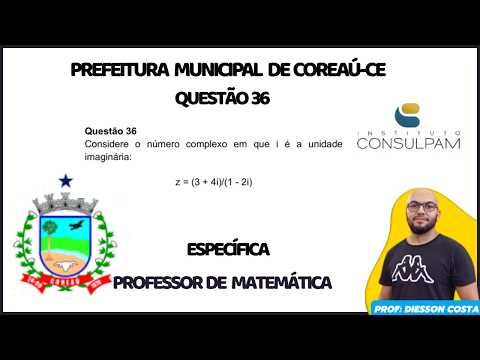 COREAÚ-CE ESPECÍFICA DE MATEMÁTICA QUESTÃO 36 #consulpam #matematica #coreau #ceará
