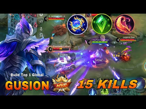 WHEN U USE YOUR 1000000000 IQ 😂| GUSION GAMEPLAY WITH TOP GLOBAL BUILD 🔥