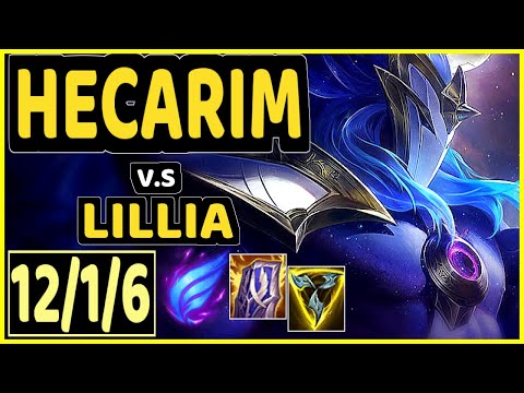 HECARIM vs LILLIA - 12/1/6 KDA JUNGLE CHALLENGER GAMEPLAY - NA