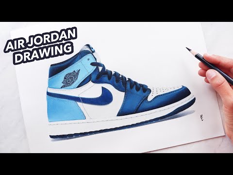 Drawing Shoes Air Jordan 1 Shoes With Colored Pencils