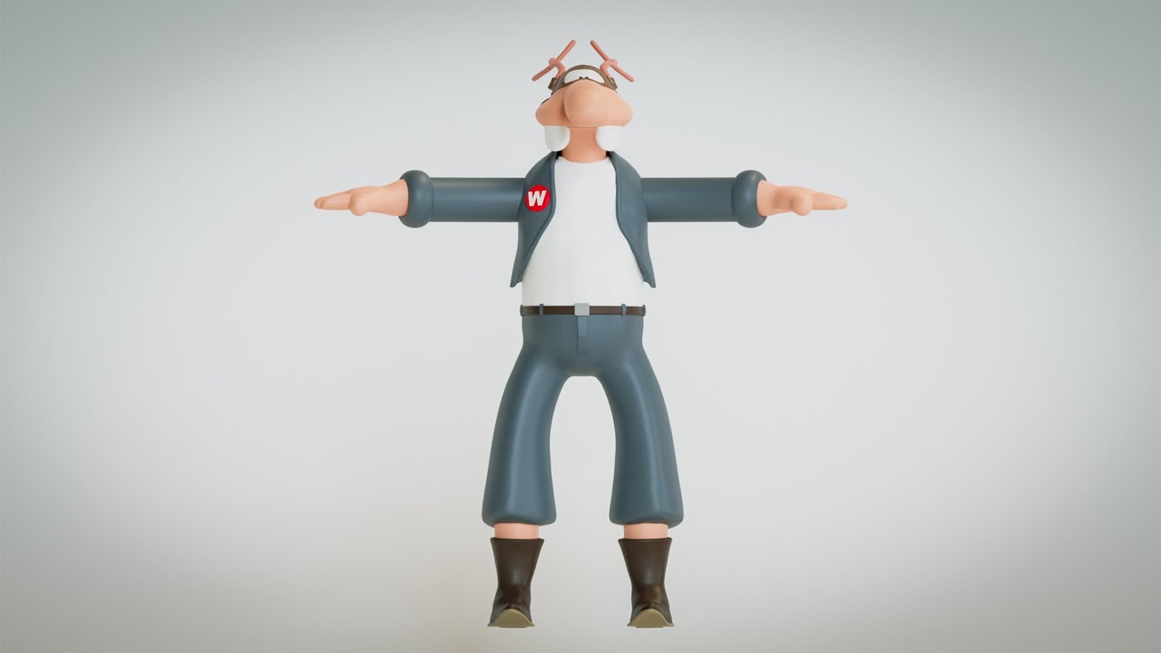 Werner Wernersen - Comic Book Character 3D Model