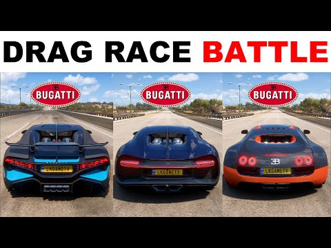 FH5 Dragrace - Bugatti Divo Vs Chiron Vs Veyron