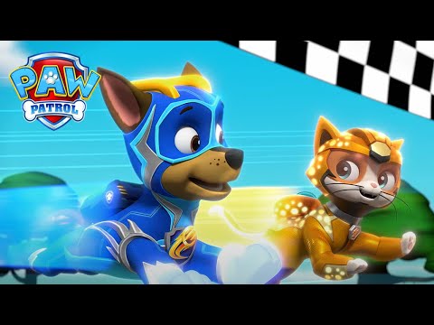 ¡Los Mighty Pups ayudan a salvar la carrera! - PAW Patrol Episodio Español - Patrulla de Cachorros