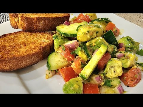 No Fuss Cucumber Tomato Avocado Salad fit For a King ❤️