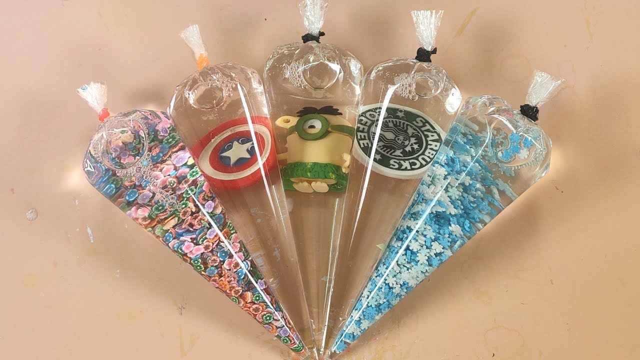 【音フェチ】 絞り袋 スライムで スライムを作る, クリアスライム, Satisfying Piping Bags Slime ASMR